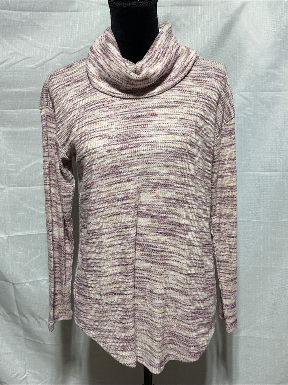 LOFT Outlet Lounge space-dye cowl-neck tunic sweater NWT